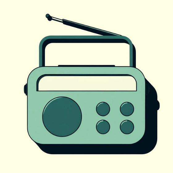 Logo des Radioplayers, das einem alten Kofferradio nachempfunden ist